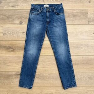 Triarchy Sustainable Denim Jeans Mid Rise Straight Organic Medium Indigo Size 27
